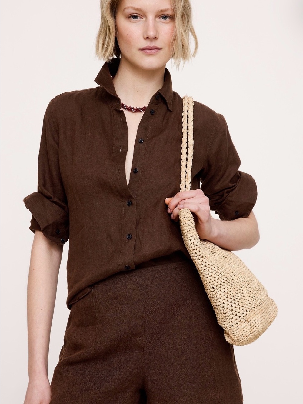 Banana Republic Brown Linen Pull-On Shorts – Size L